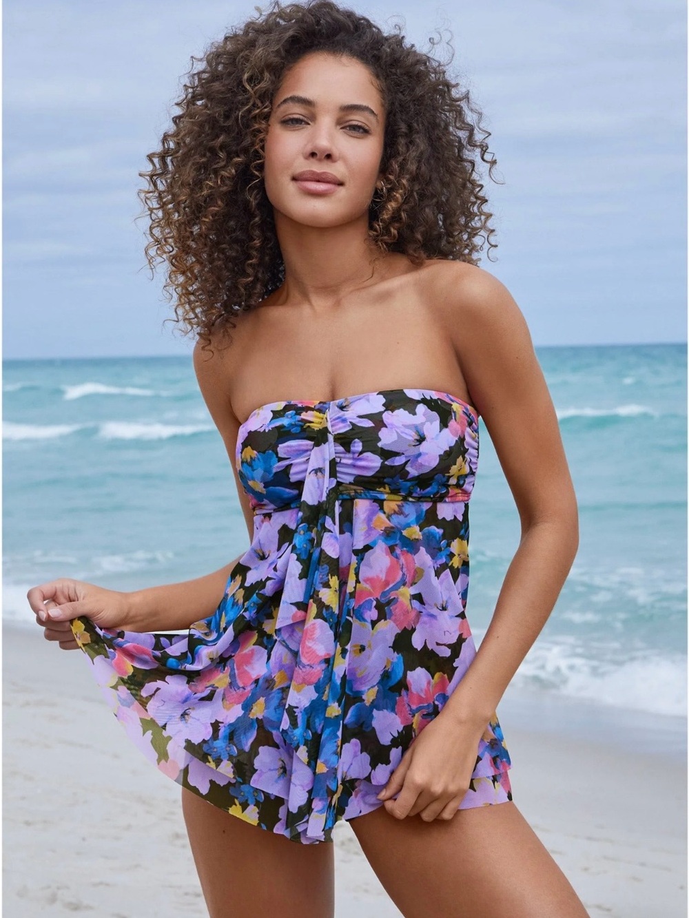 Lanai Bandeau Tankini Top - Evening Bloom